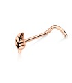 Leafy Shaped Silver Curved Nose Stud NSKB-365